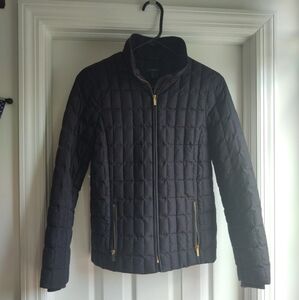 J. CREW WOMEN’S XS Black Quilted Down Filled Winter Jacket Coat Zip Lightweight
